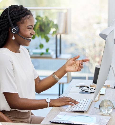 Tech support at the desk